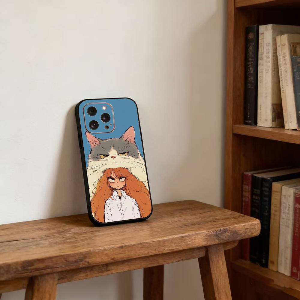 Chibi Girl Phone Case For iPhone17,16,15,14,13,12,11 Plus,Pro Magnetic with Magsafe Wireless Charging