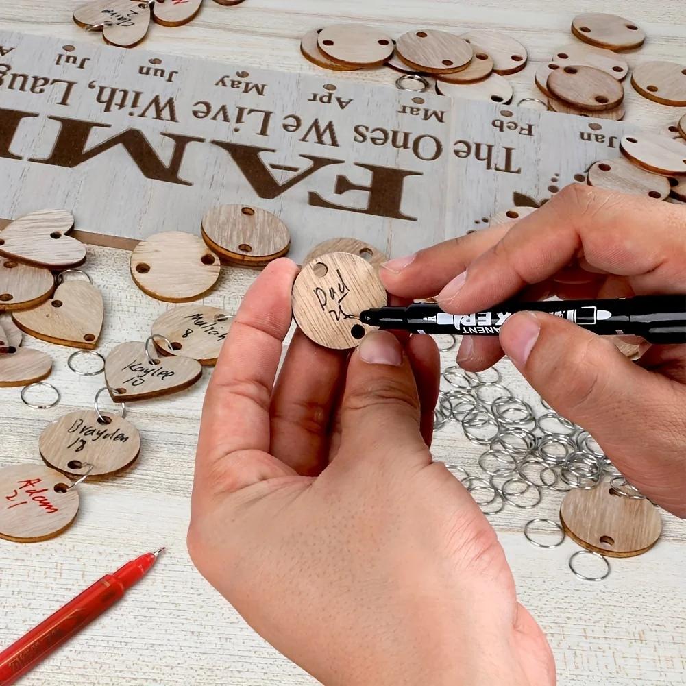 DIY Wooden Family Birthday Board Wall Hanging Calendar with 100 Wooden Tags Best Gift Ideas for Organizing Celebrations