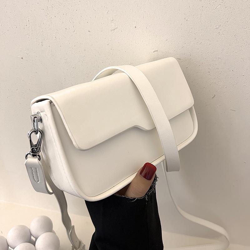 2024 Women's Korean Retro Small Square Crossbody Bag - Versatile Solid Color, Casual Single Shoulder Style