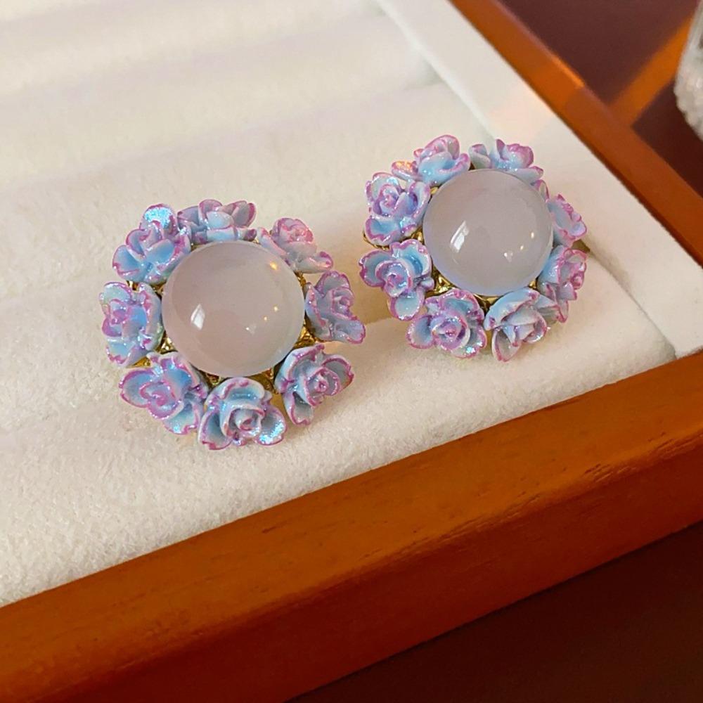 Light Luxury Flower Stud Earrings Ear Jewelry Sweet Flower Earrings Bohemian Earrings Women  Gift