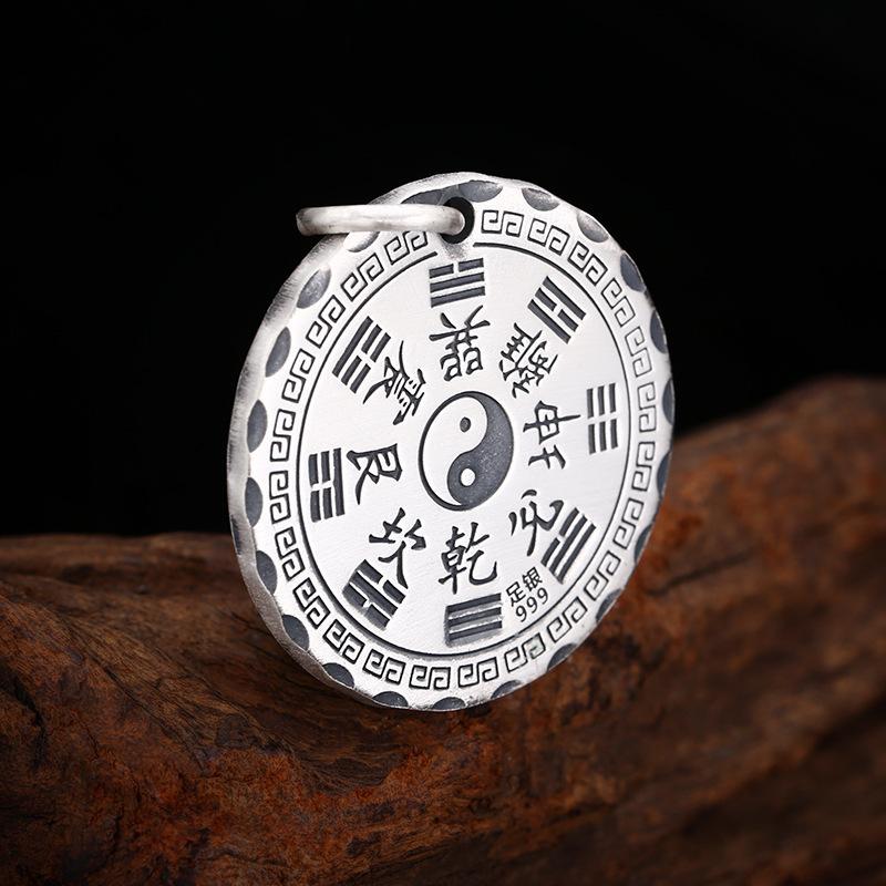Necklace Retro Mountain Ghost Money Qiankun Bagua Round Tag Men and Women Tag Gift Pendant