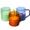 500ml Kolorowy Ręcznie Robiony Szklany Kubek do Kawy Przezroczysty Szklany Cylinder Miarkowy z Uchwytem Dzbanek na Mleko Kawiarnia Śmietankownica Kubki do Soków Herbaty Kawy