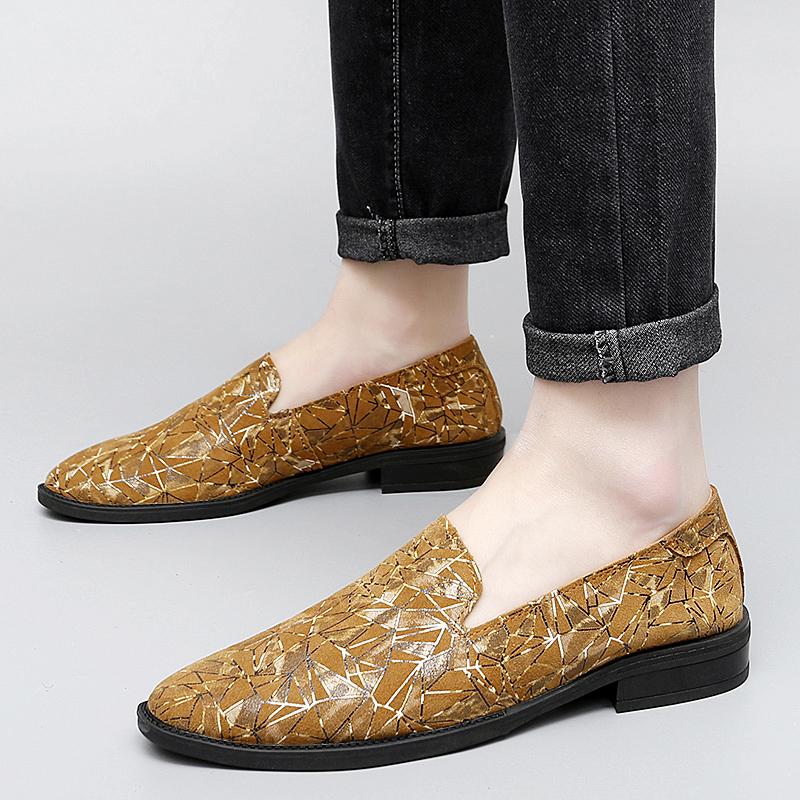 Shiny Loafers Men Fashion Mocassin Comfy Leather Flats Casual Shoes Slip-On Driving Walking Shoes Italian Style Male Boat Shoes