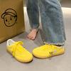 Fashion Spring and Autumn Fashion Trimmed Thick-soled Women's Sports Shoe Lace-up Flat-soled Couple Style Moral Training Shoes Plus Size