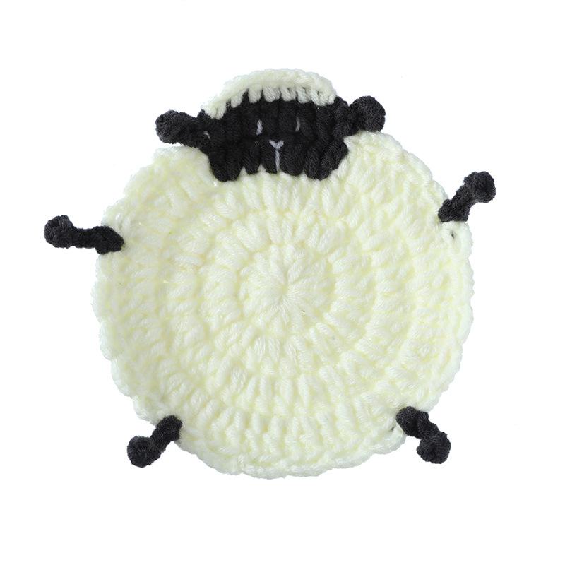 Finished Handwoven Animal Cup Coaster Creative Crochet Coffee Cup Coaster Desk Decor