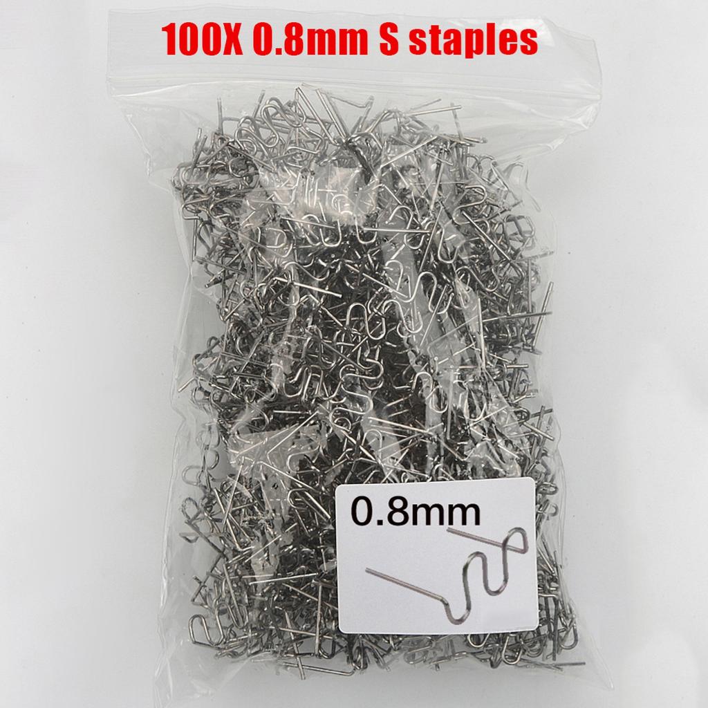 Universal 100 Pcs Set Precut 0.6mm 0.8mm Hot  Flat Staples For Plastic Stapler Repair Welder repair tool