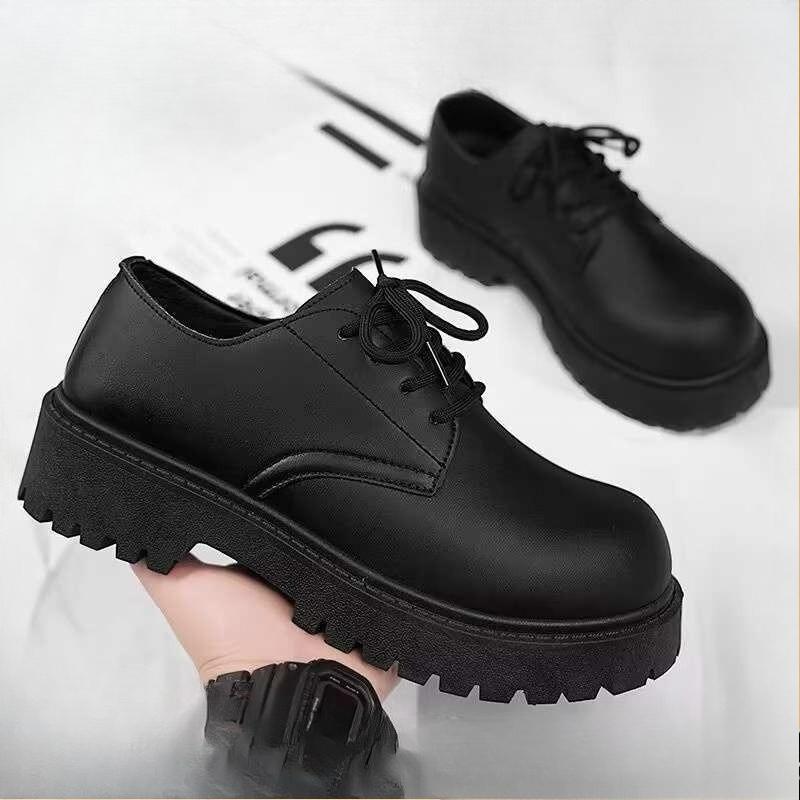 Модне взуття для чоловіків Британський стиль Товста підошва Повсякденне взуття дербі Висока якість Мода Комфорт Універсальне Чоловіче шкіряне взуття Zapatos Hombre