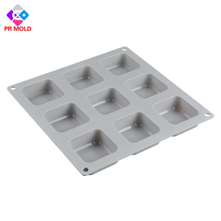 Nine-Hole Square Silicone Mold for Cake, Soap, or Resin Crafting