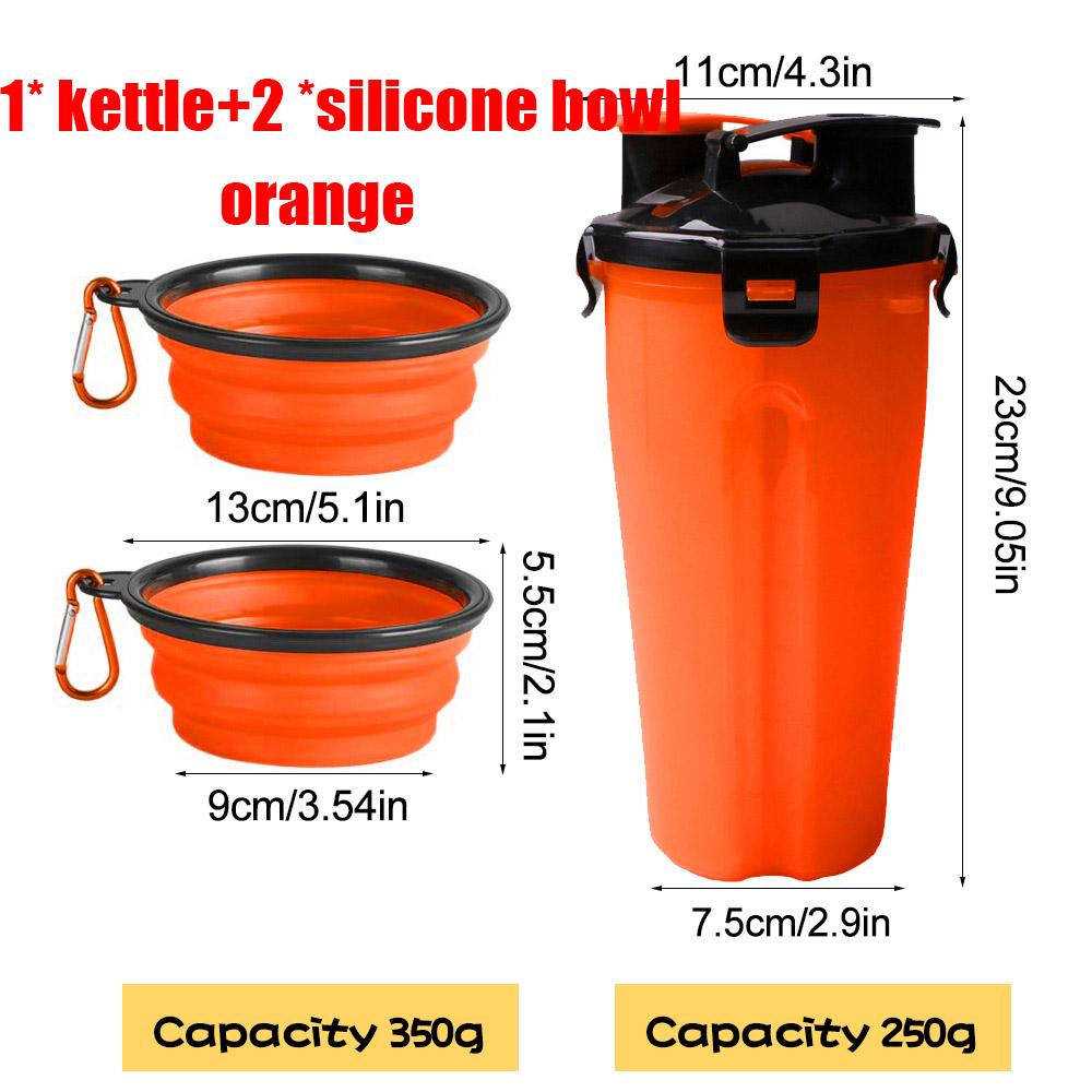 Portable 2 In 1 Pet Food Water Food Container with Folding Silicone Pet Bowls Outdoor Travel Dog Feeder Cup Pets Supplies