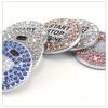 Set of 2 Car Start Button Stickers, Featuring a Rhinestone Ring Design for Decorative Purposes And, Ideal for Automotive Additions