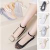 5Pairs Transparent Pearl Ankle Socks Breathable Invisible Socks Women Thin Lace Boat Socks  Lolita