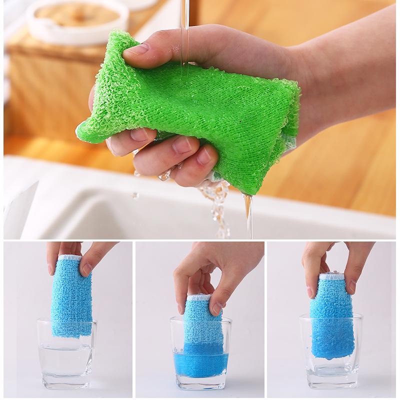 Korean Double-Layer Bamboo Fiber Non-Stick Dish Towel for Oil and Stain Removal