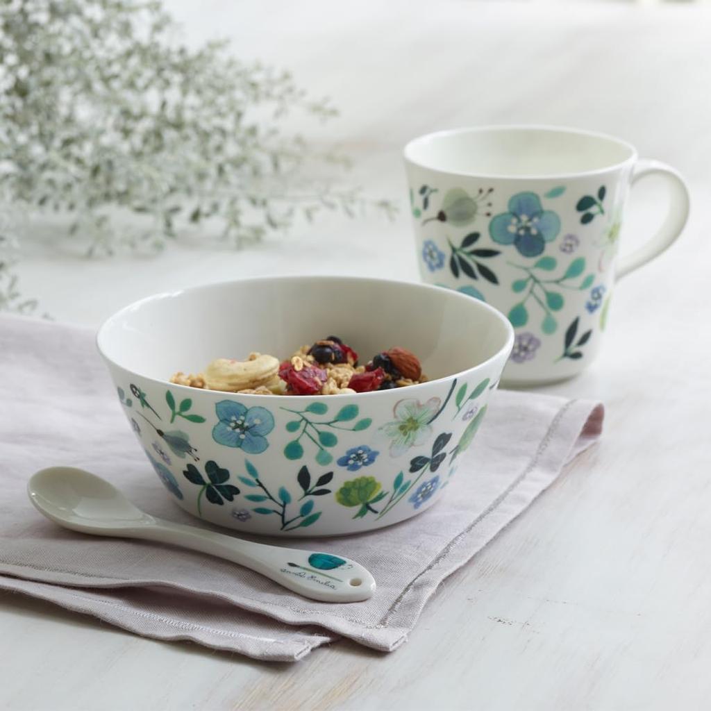 NARUMI Lucky Bag Anna Emilia Tableware Set In Green with a Floral Perfect for Cute Dinnerware and Product 2026 6-Piece Print. Two. Set.