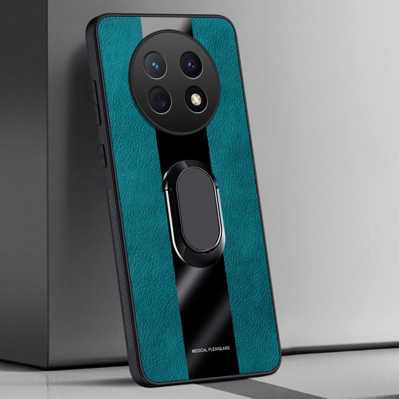 

Ring Holder Leather Case For Huawei Nova Y91 Y90 Back Cover Luxury Magnetic Silicone Protection Phone Case For Huawei Nova Y90 For Huawei Nova Y90 зелений