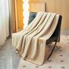 2026 New Solid Color Simple Camel Wool Shell Edge Blanket Nap Sofa Cover Blanket Double Four Seasons Blanket