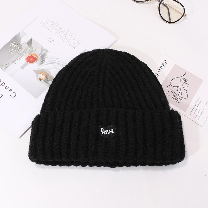 Embroidered Hat for Women In Autumn and Winter Casual Versatile Knitted Hat Ear Protection and Warmth Thickened Wool Hat Trendy and Cold Hat