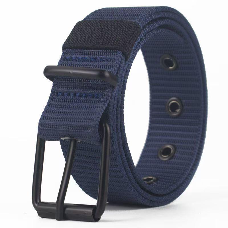Curea Canvas pentru Bărbați cu Cataramă cu Pini din Nailon - Versatilă, Durabilă, Lungime Extinsă pentru Utilizare Denim sau Militară