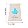 Custom 5Pcs Blue Whale Baby Shower Cotton Drawstring Bag Party Decorations Supplies Gender Reveal New Born Birthday Baby Gift