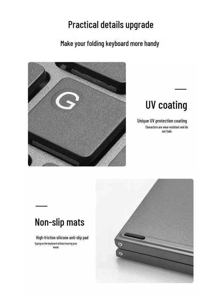 Portable Foldable Bluetooth Keyboard & Mouse Combo with Touchpad for Mobile Devices