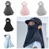 Summer Face Cover Sunscreen Face Scarf Mask With Hat Elastic Face Gini Mask  Women/Girls