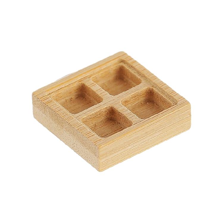 Simple Wood Grid Organizer For Dollhouses Accessories Interactive Pretend Play Toy