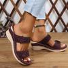 Foreign trade large size summer new women's shoes slope heel cool slippers hollow flower women's shoes high heel sandals