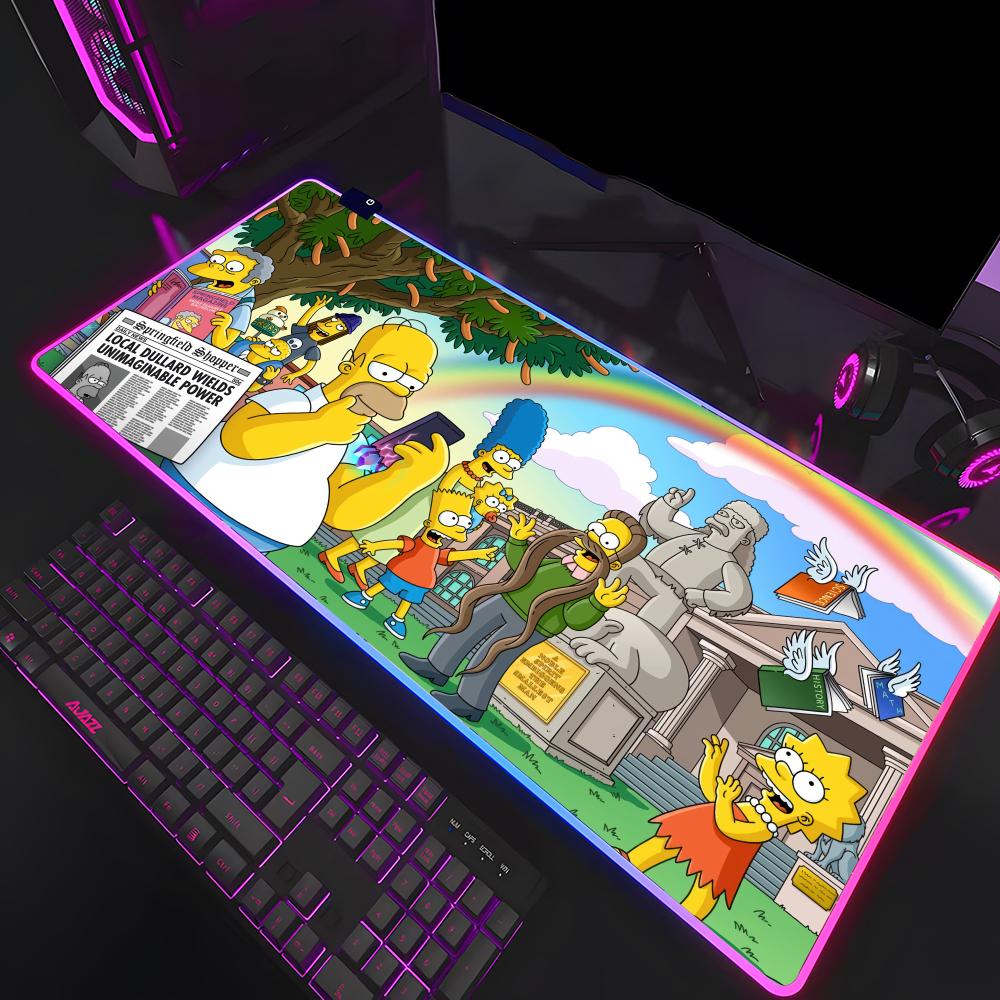 Cute Cartoon The S-Simpsons Mouse Pad Mousepad HD Printing Computer Gamers Locking Edge Non-slip RGB Mouse Pad XXL90x40cm Keybo