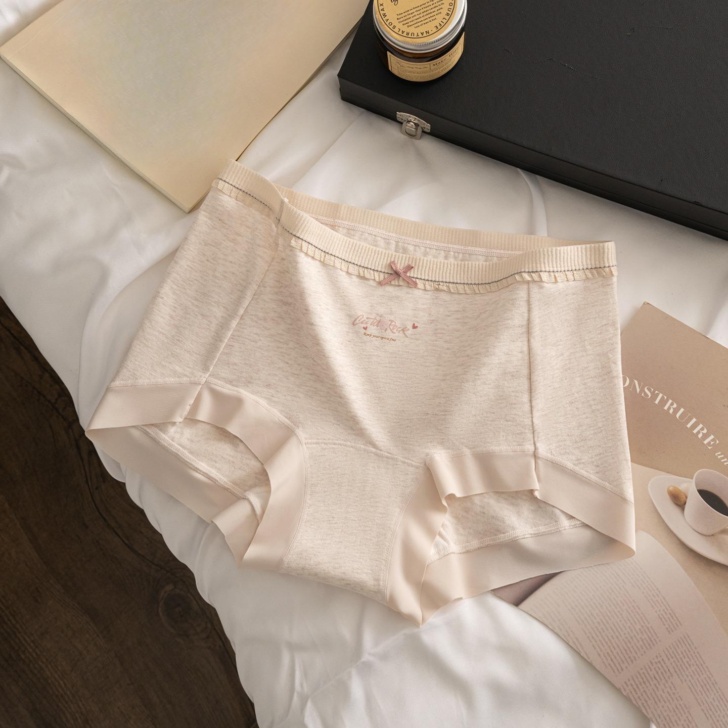 

Жіночі Весняно-Осінні Солодкі Бавовняні Трусики з Бантиком з Подовженою Бавовною та Антибактеріальною Ласткою XL рожевий