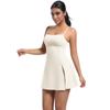 Anti Glare Base Sports Dress With Chest Cushion, Breathable Outdoor Golf Backless Camisole, Yoga Tennis Skirt For Women