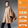 European Style Women's Hooded Cloak: Solid Color, Buttoned Shawl Cape for Spring, Autumn, and Winter.