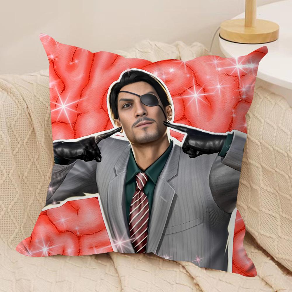 Love GGoro Majima YYakuza Cushion Cover Silky Short Plush Invisible Zipper Dustproof Sofa Pillow Case For Home Decor