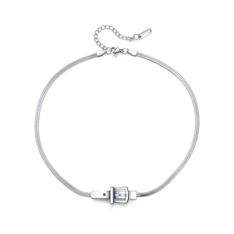 Steel Titanium Stylish Snake Bone Necklace For Women Featuring Geometric Design For Trendy Look Choker