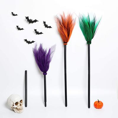 Miotła czarownicy na imprezę Halloween dla dzieci z tworzywa sztucznego Cosplay latająca miotła rekwizyty na maskaradę akcesoria do kostiumów na Halloween Cosplay