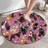 Classic Japanese-style Cartoon Demon Slayer Round Rug, Home Soft Decorative Anti-slip Yoga Mat and Chair Mat, Outdoor Floor Mat Carpet K24