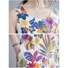 Summer Fashion Dress Women Loose Print Sleeveless Cotton Linen Dress Women's Vest Camisole Dresses