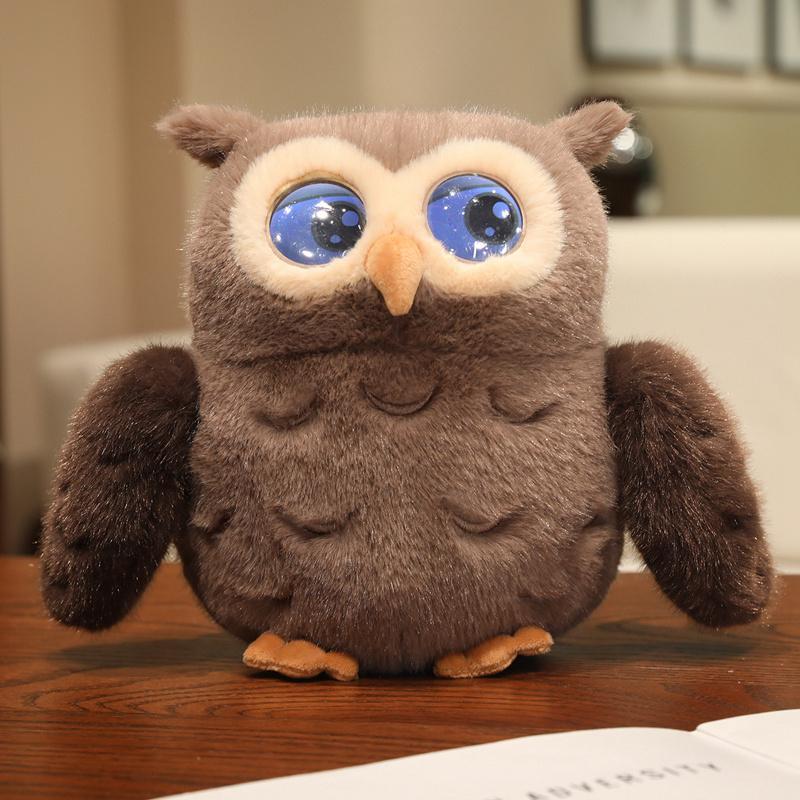 Anma Latest AI Intelligent Dialogue Owl-Shaped Plush Toy for Children s Early Education Interactive for Voice Response 66 Image color