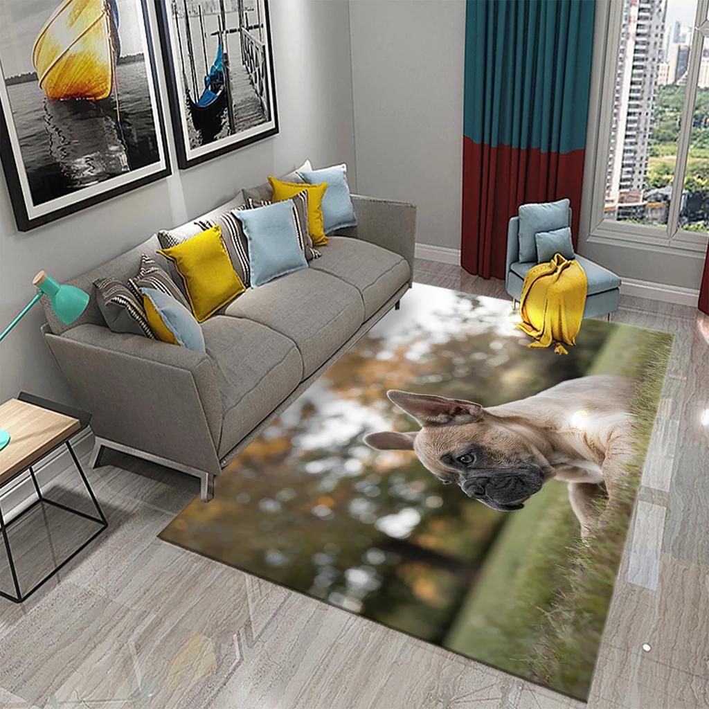 French Bulldog Carpet Lovely Animal Rugs for Bathroom Non-slip Doormat Balcony Carpet Welcome Rug Living Room Bedroom Decor Rug