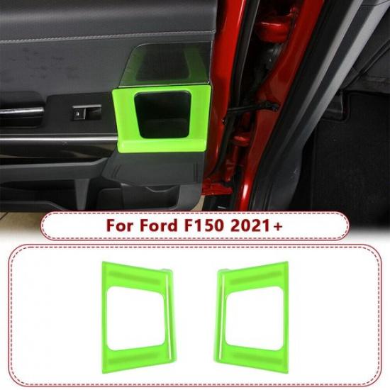Light Green Rear Door Handle Cup Holder Panel Trim Frame For Ford F150 2021-2022
