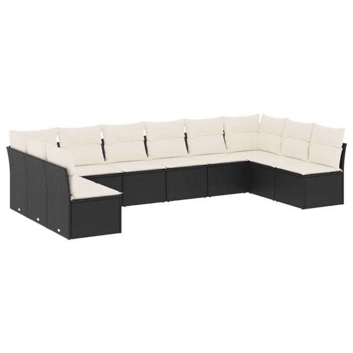 VidaXL Garden Lounge Set with Cushions 10 Pcs, Sofas with Adjustable Feet, Outdoor Furniture Set Patio Terrace, 3249925