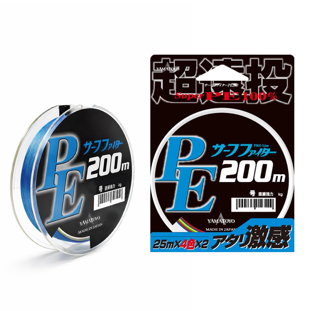 

YAMATOYO Super Long Cast Леска PE PE Surf Fighter 300м Цветная Прочность 4-жильная 4-цветная (Без маркировки) 0,4 (Линейный 3 кг)
