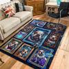 Cybernetic Bulldog Portraits Pattern Rug Floor Mat for Living Room or Bedroom Soft and Comfortable Carpet a Gift for Birthday and Holiday.