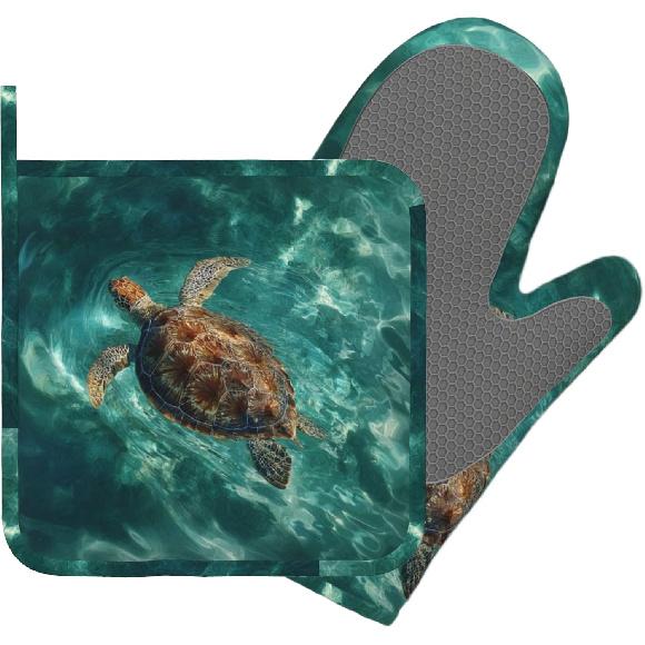 Day of The Dead Oven Mitt and Pot Holder with Silicone Heat Resistant Kitchen for Cooking BBQ Baking Grilling Cooking Protection