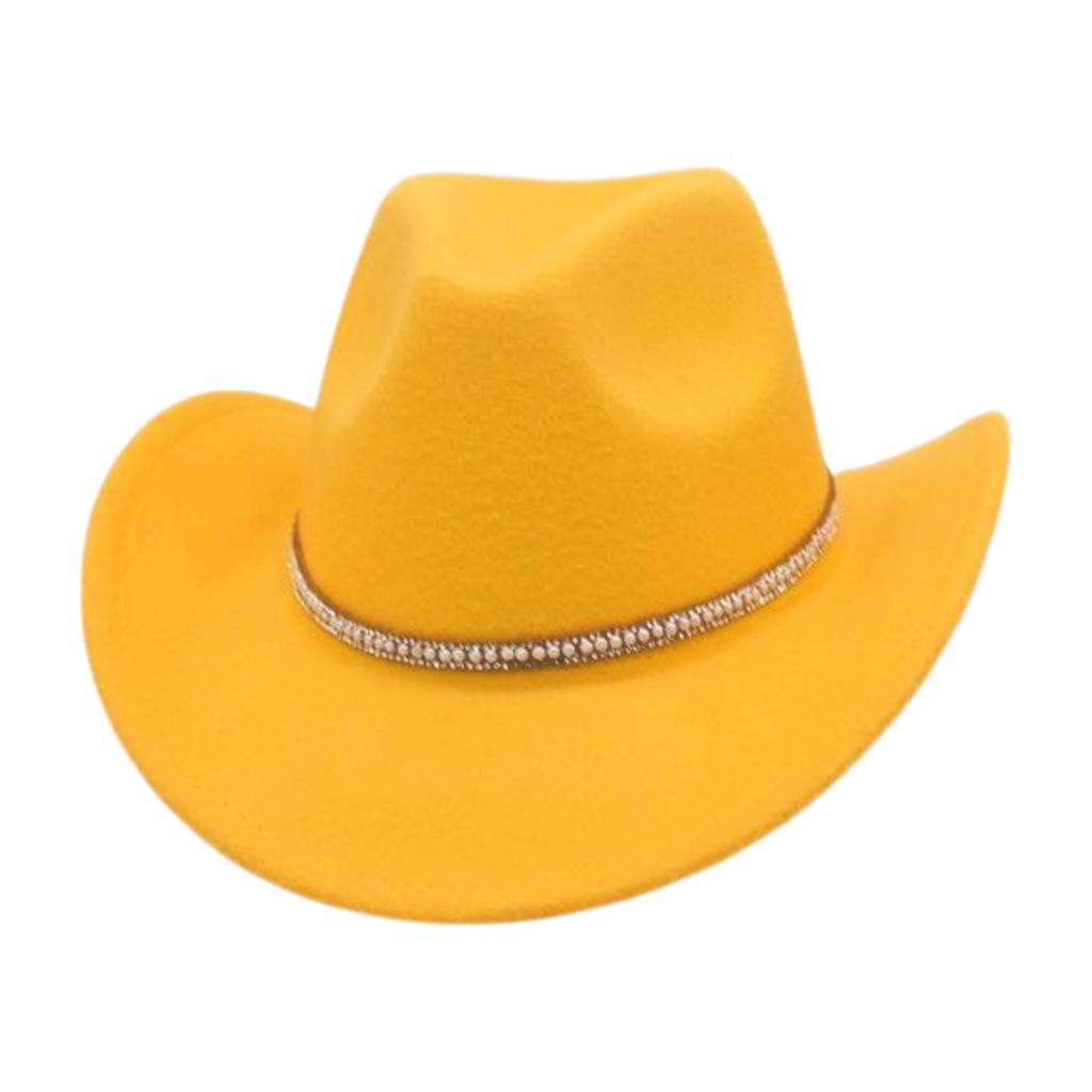 Tibetan Jazz Hat Woolen Shiny Belt Celebrity Style Retro Cowboy Hat Western Cowboy Hat