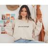 Womens Oversized Long Sleeve Hoodless Sweatshirt With Letter Print Fleece-Lined Round Neck Streetwear Style