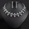 Women's Light Luxury Design Fashionable And Elegant Zircon Water Drop Necklace Earring Set Versatile And Unique Design Sense Set