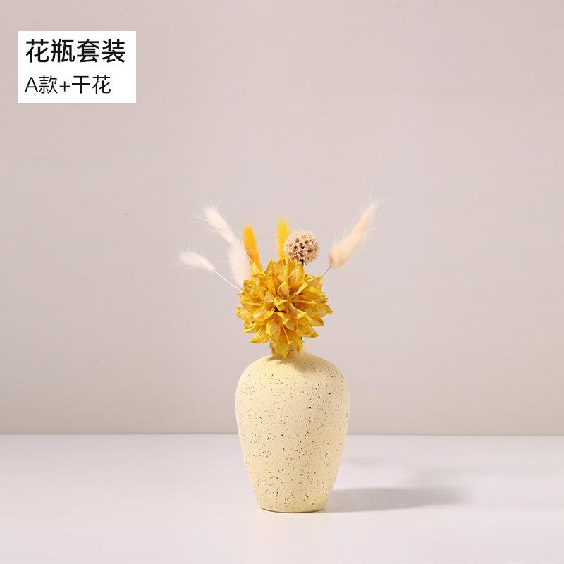 Ceramic Small Vase Home Decor Creative Flower Pot for Living Room Tabletop Decoration
