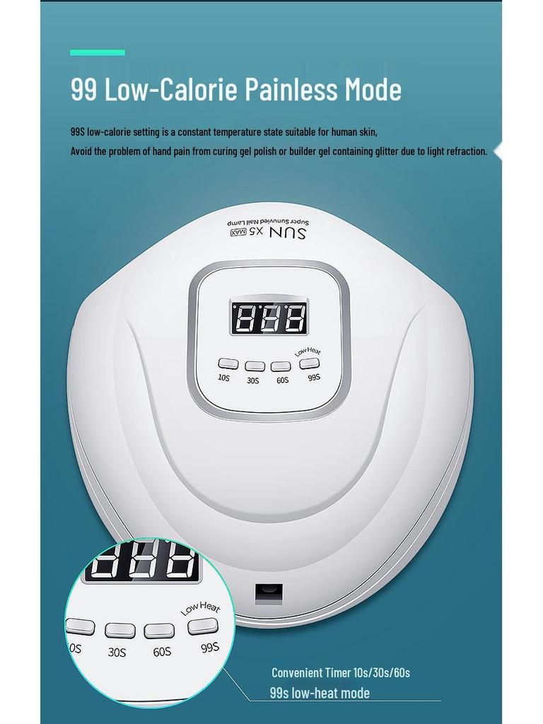 SUNX5MAX 180W Nail Lamp: LED Phototherapy Dryer for Quick Gel Polish Curing