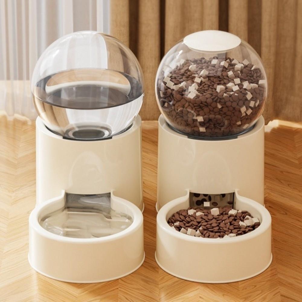 Large Capacity Automatic Pet Feeder Neck Protection Plastic Dog Water Dispenser Detachable Visual Window Cat Feeder Bowl