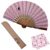 Osaka Choseido Folding Stylish for Women and Includes Fan Fan and Handkerchief Inumaru Pink Fan, Business, Bag, Case, Set, Design,