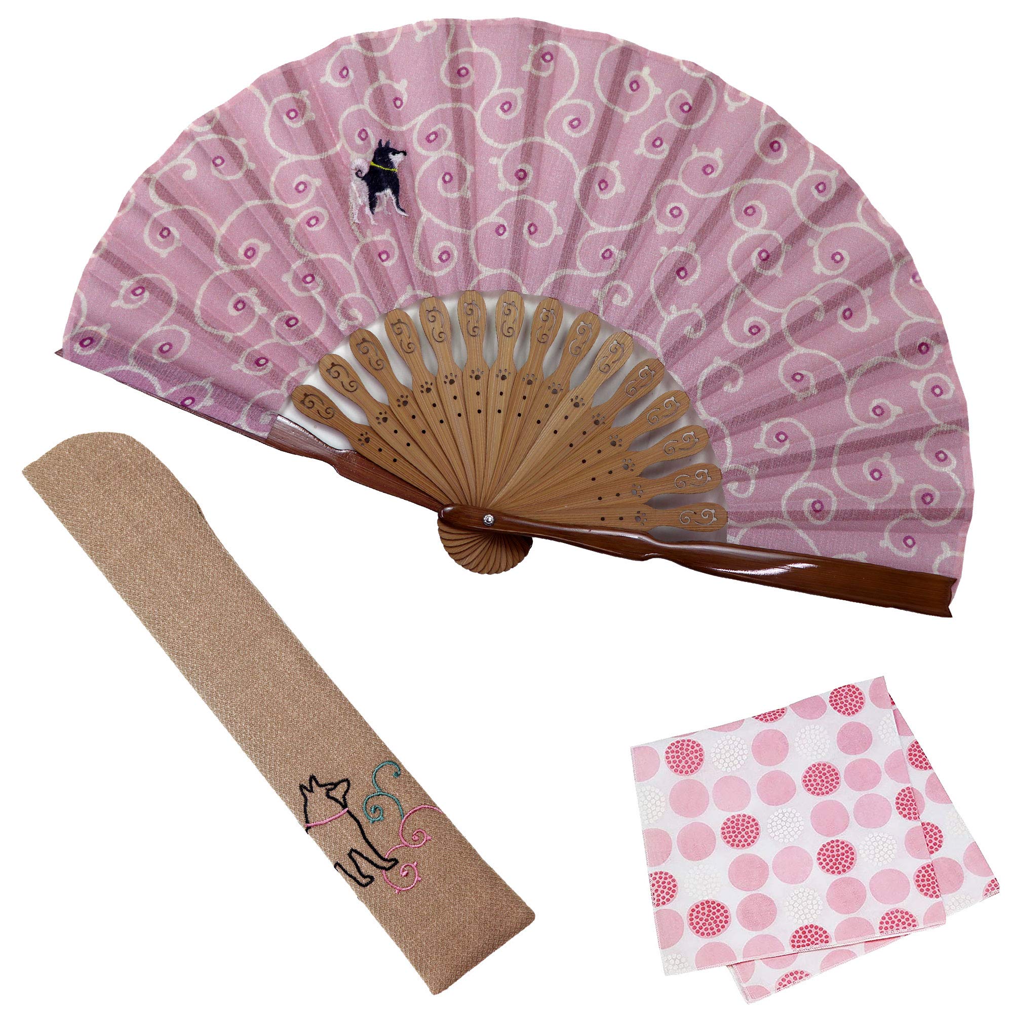 

Осака Чосейдо Складной Стильный для Женщин и Включает Веер Веер и Носовой Платок Инумару Розовый Веер, Бизнес, Сумка, Чехол, Набор, Дизайн,